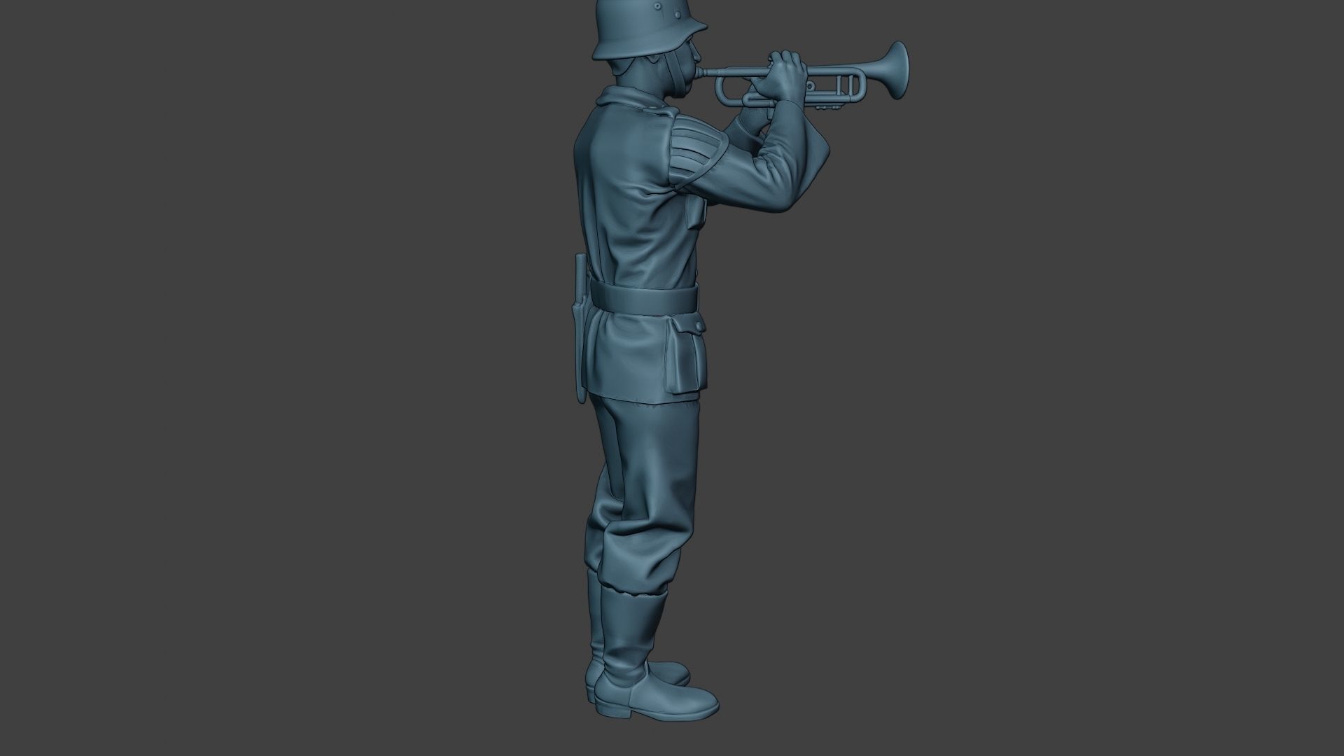 German musician soldier ww2 Stand trumpet G8 3D print model_31