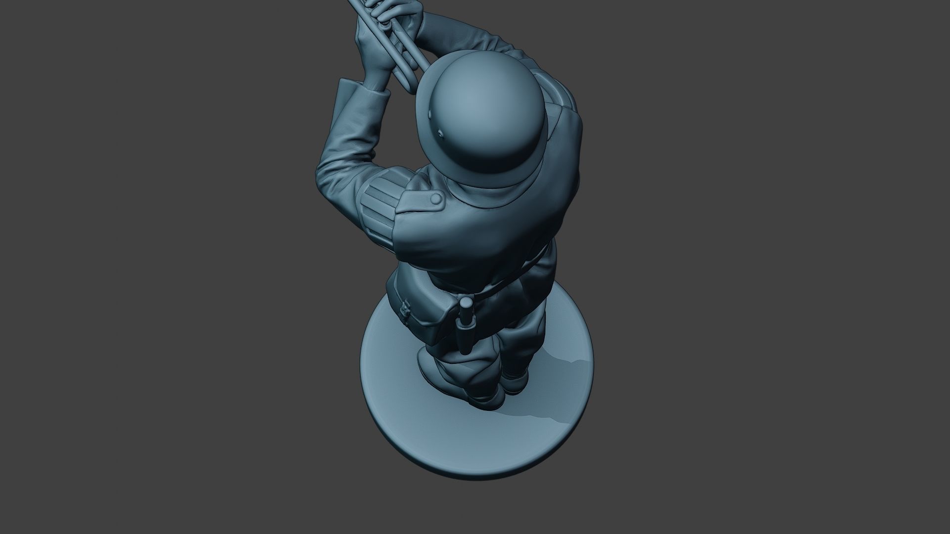 German musician soldier ww2 Stand trumpet G8 3D print model_16