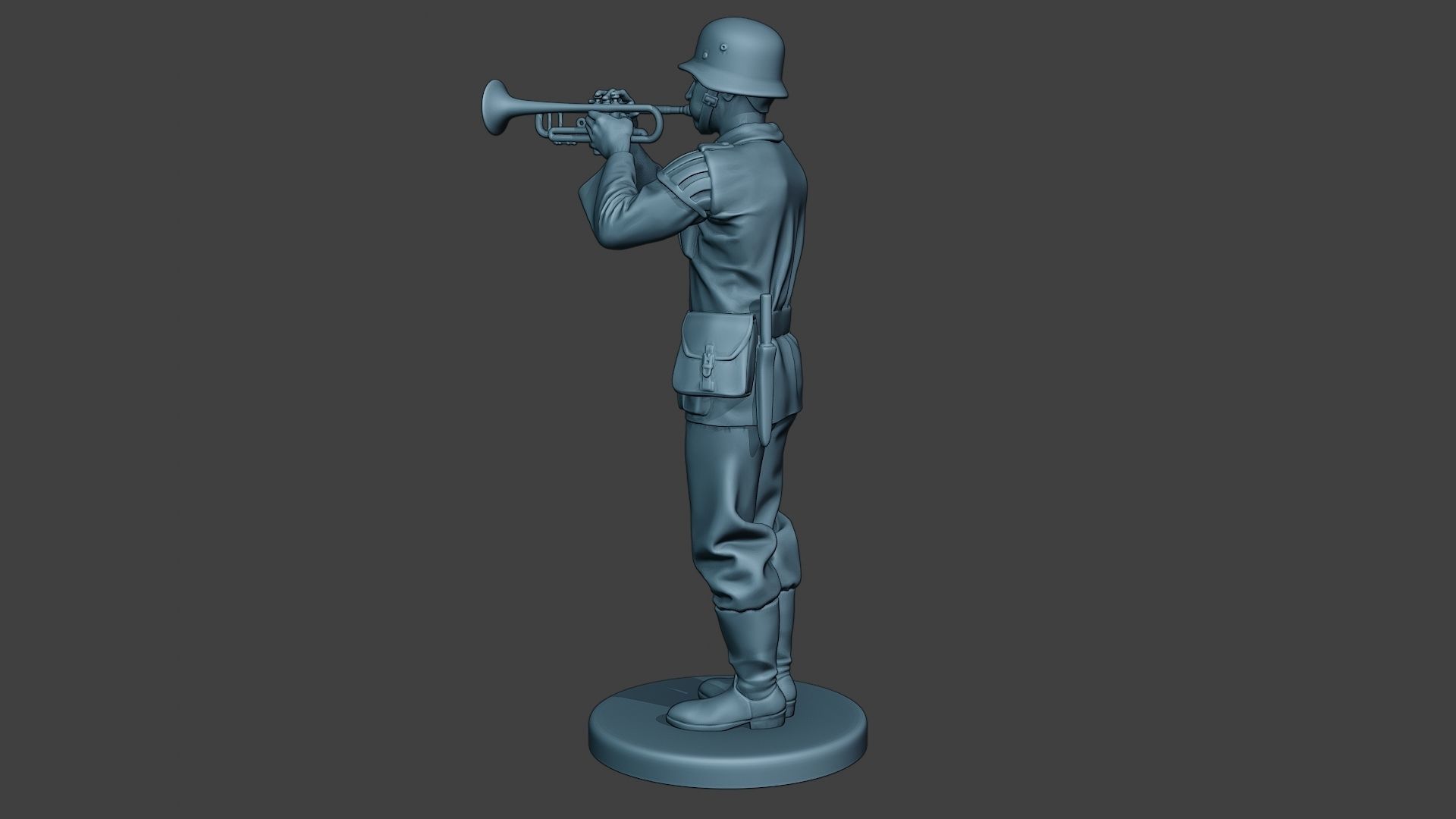 German musician soldier ww2 Stand trumpet G8 3D print model_4