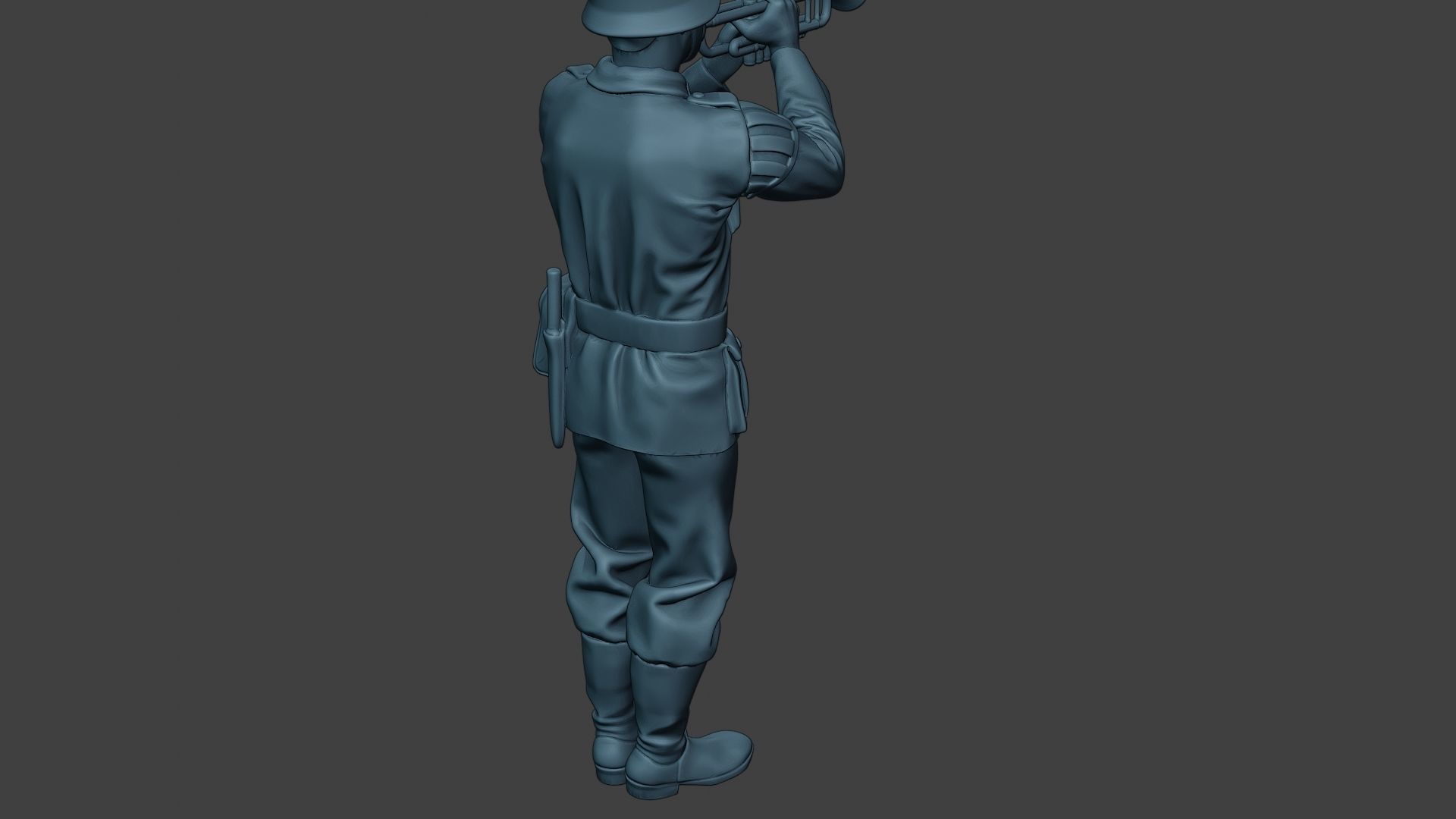 German musician soldier ww2 Stand trumpet G8 3D print model_24