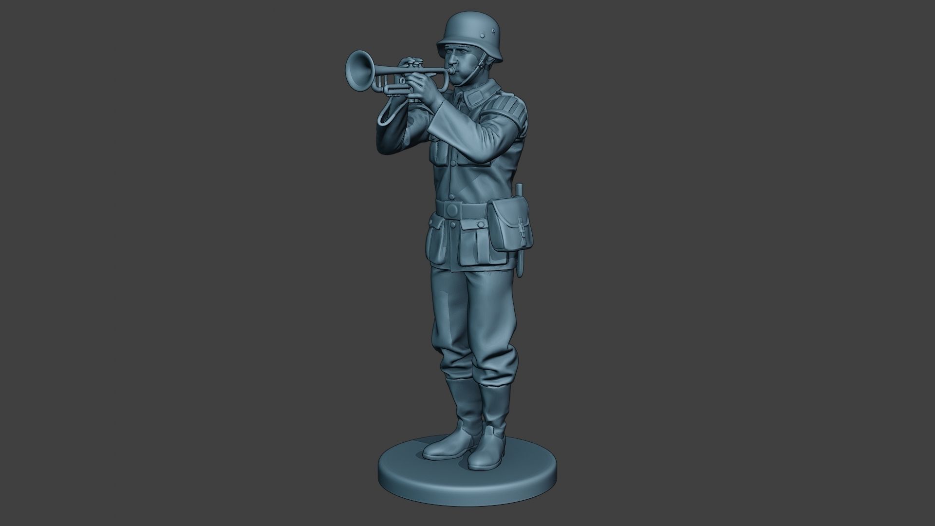 German musician soldier ww2 Stand trumpet G8 3D print model_2