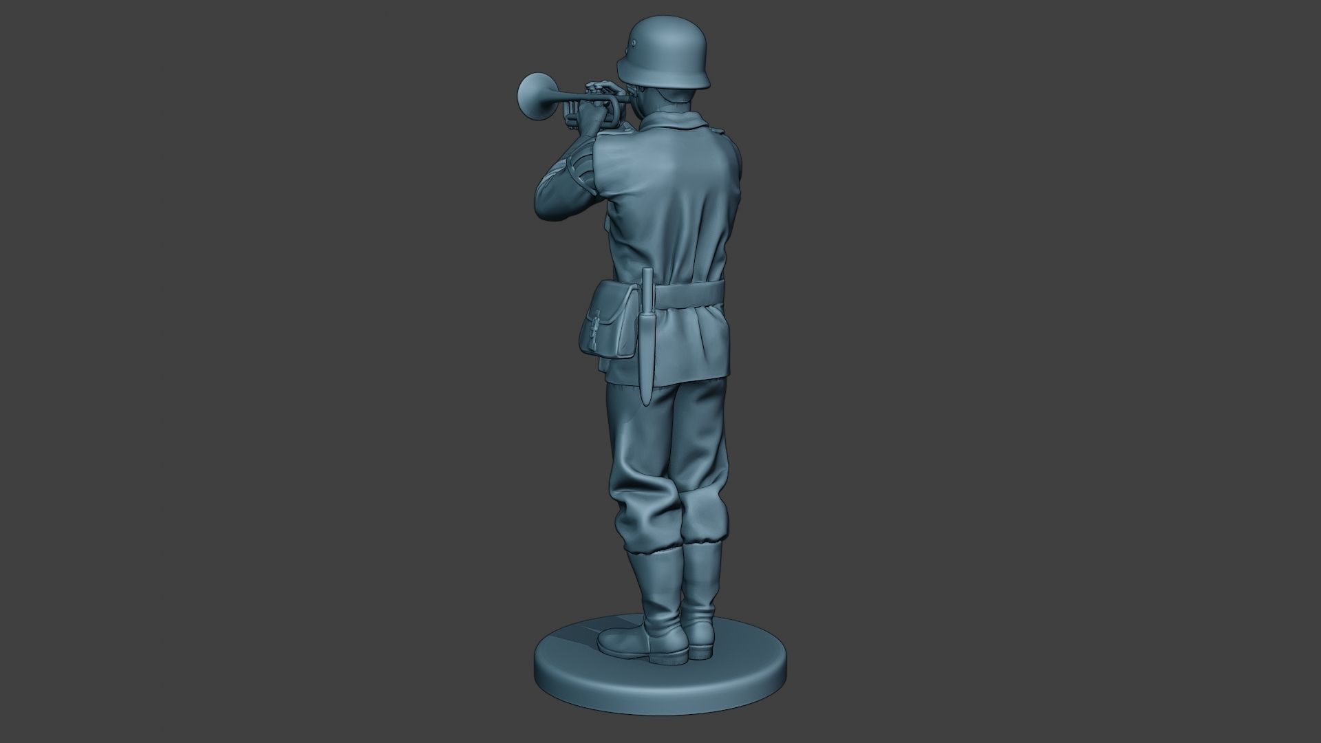 German musician soldier ww2 Stand trumpet G8 3D print model_5
