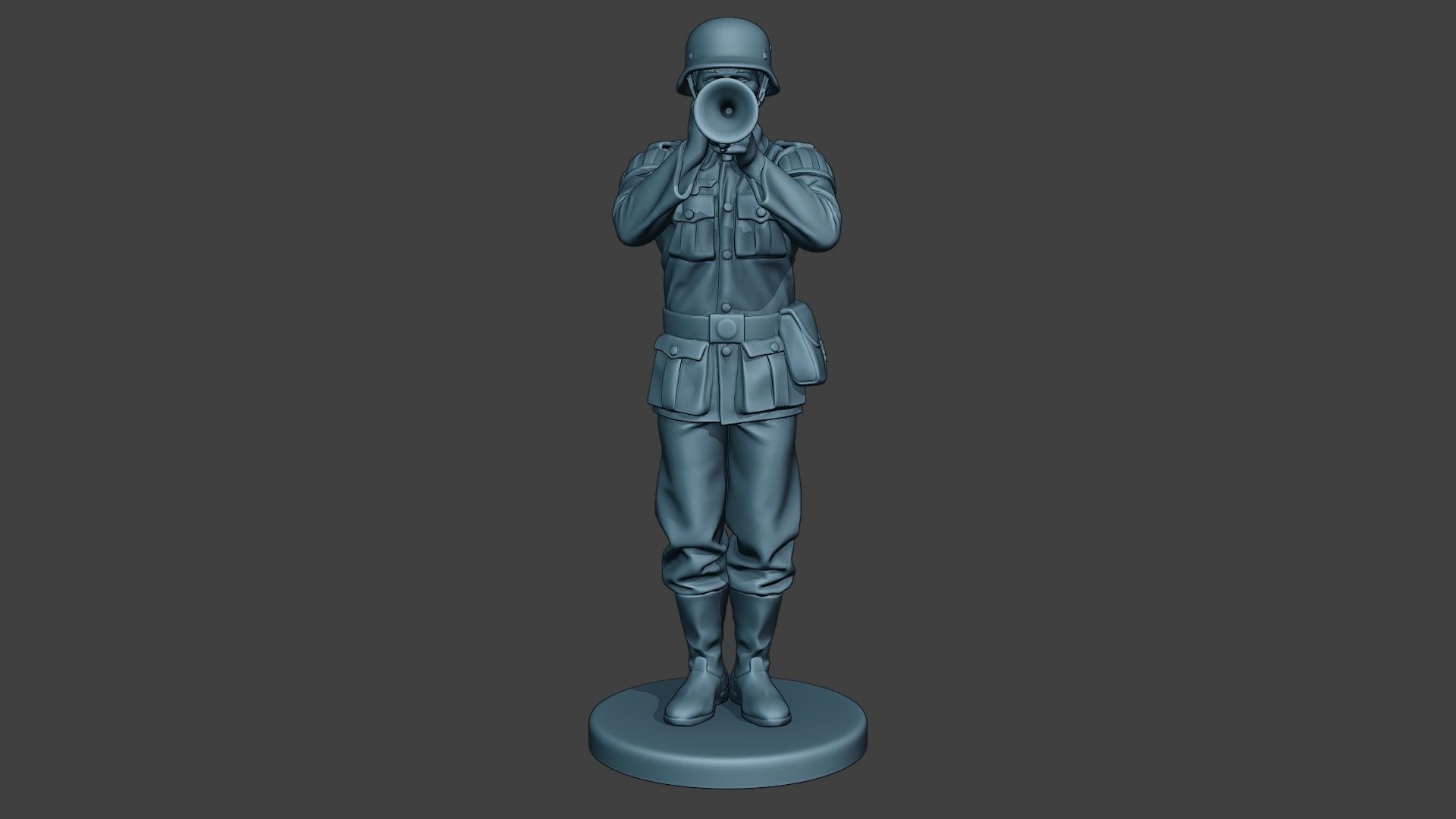 German musician soldier ww2 Stand trumpet G8 3D print model_1