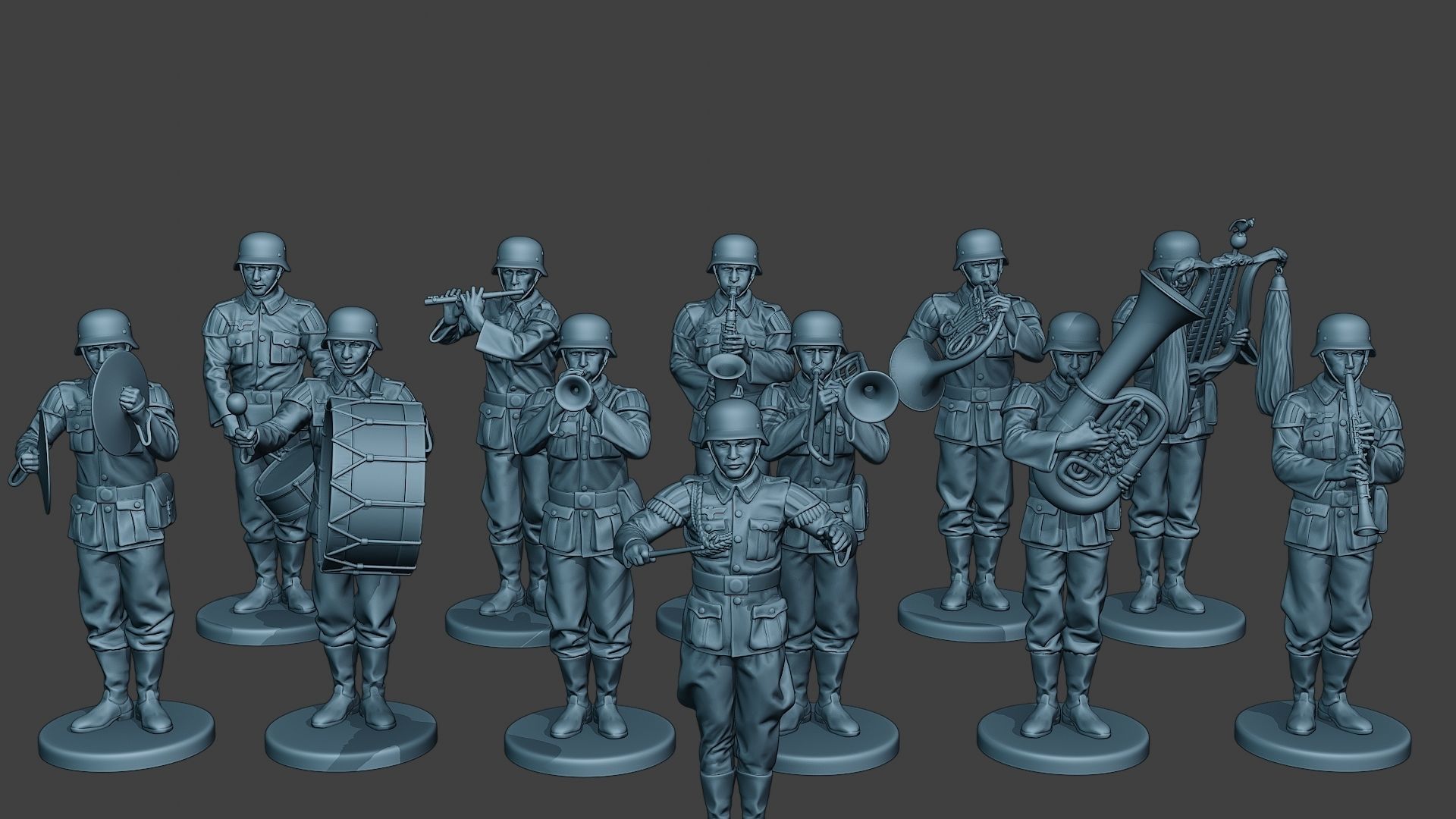 German soldiers Military Band Pack1 ww2 G8 3D Model Collection_2