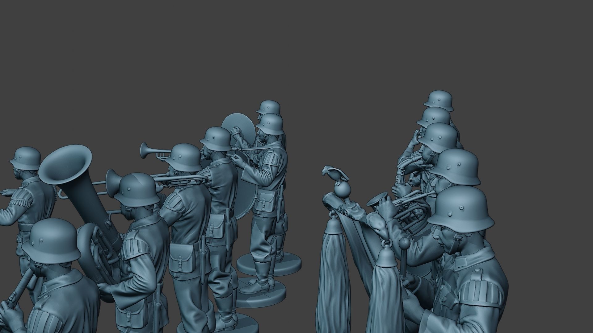 German soldiers Military Band Pack1 ww2 G8 3D Model Collection_32