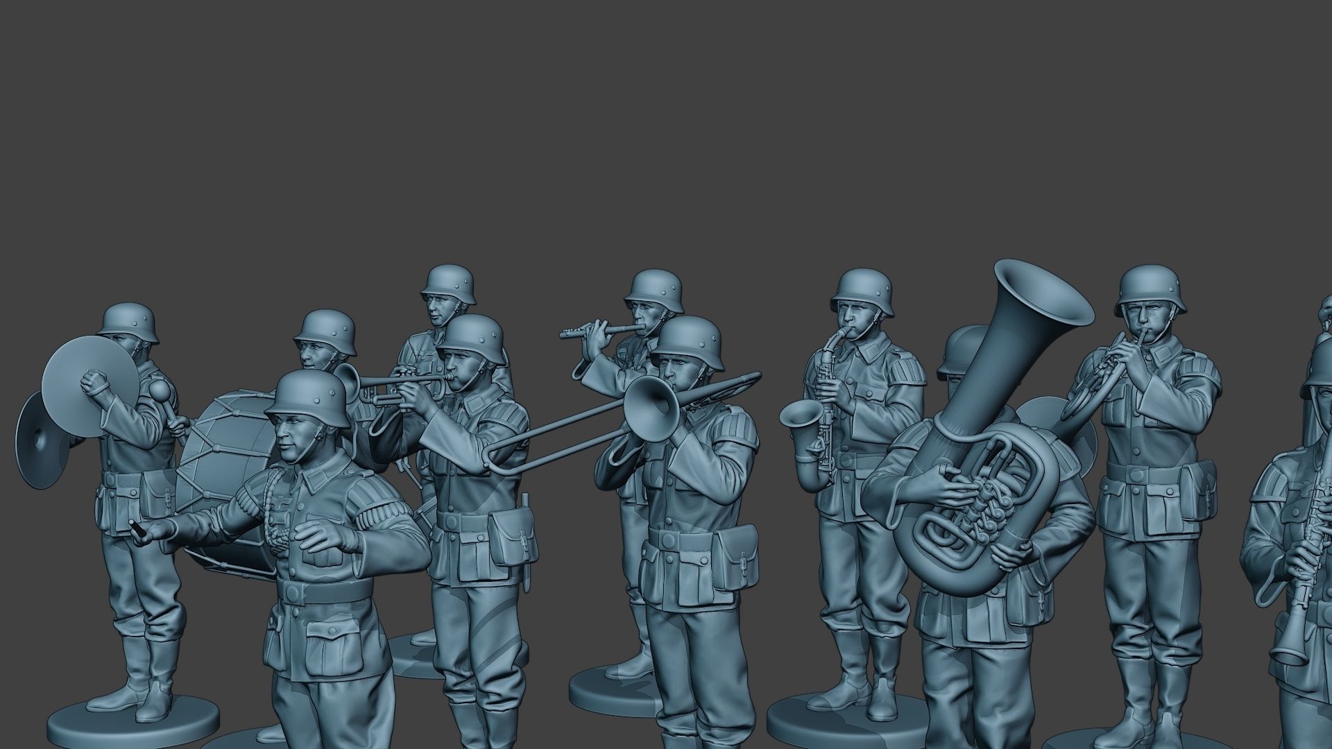 German soldiers Military Band Pack1 ww2 G8 3D Model Collection_28