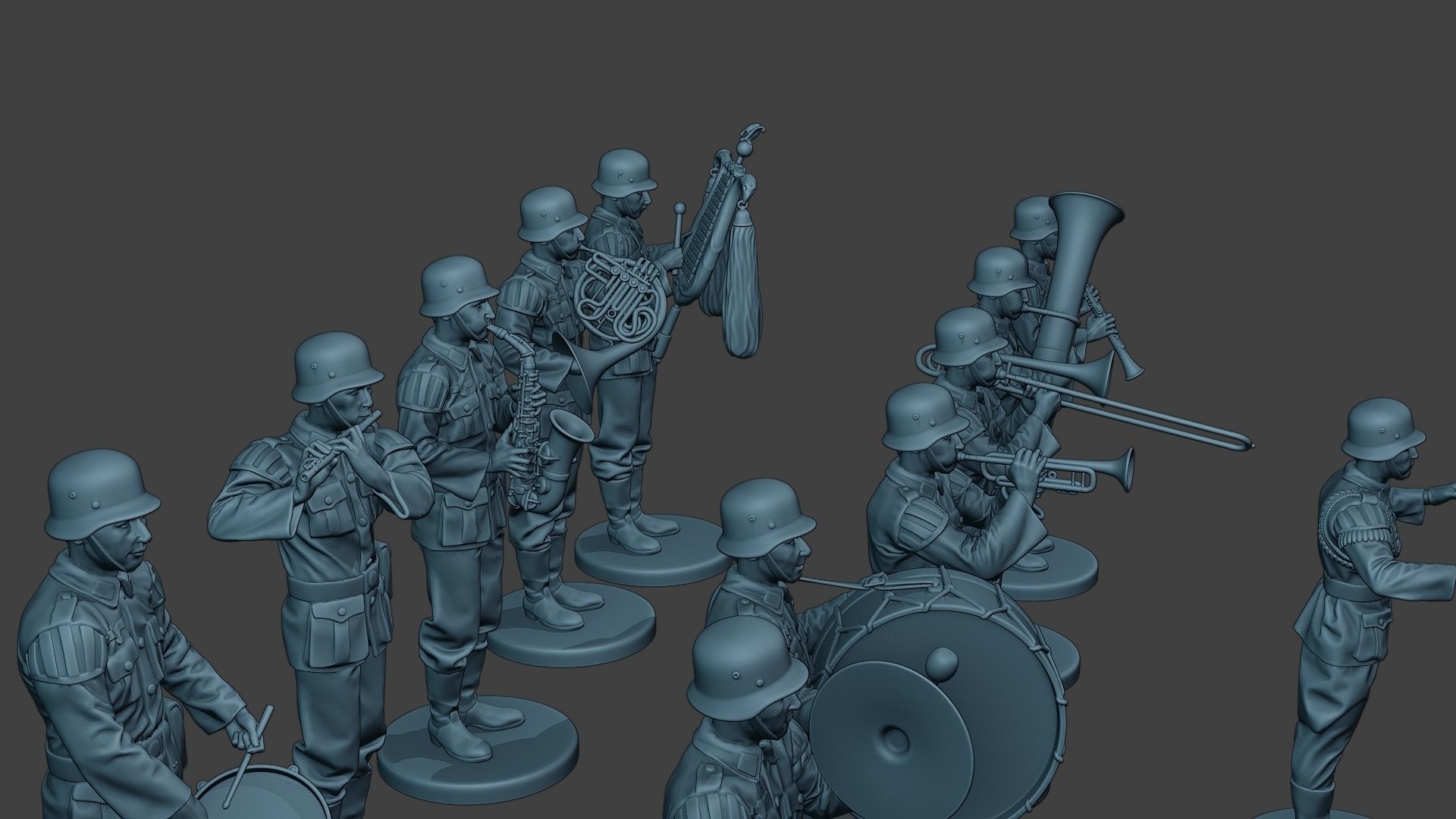 German soldiers Military Band Pack1 ww2 G8 3D Model Collection_29