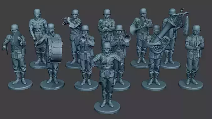 German soldiers Military Band Pack1 ww2 G8 3D Model Collection