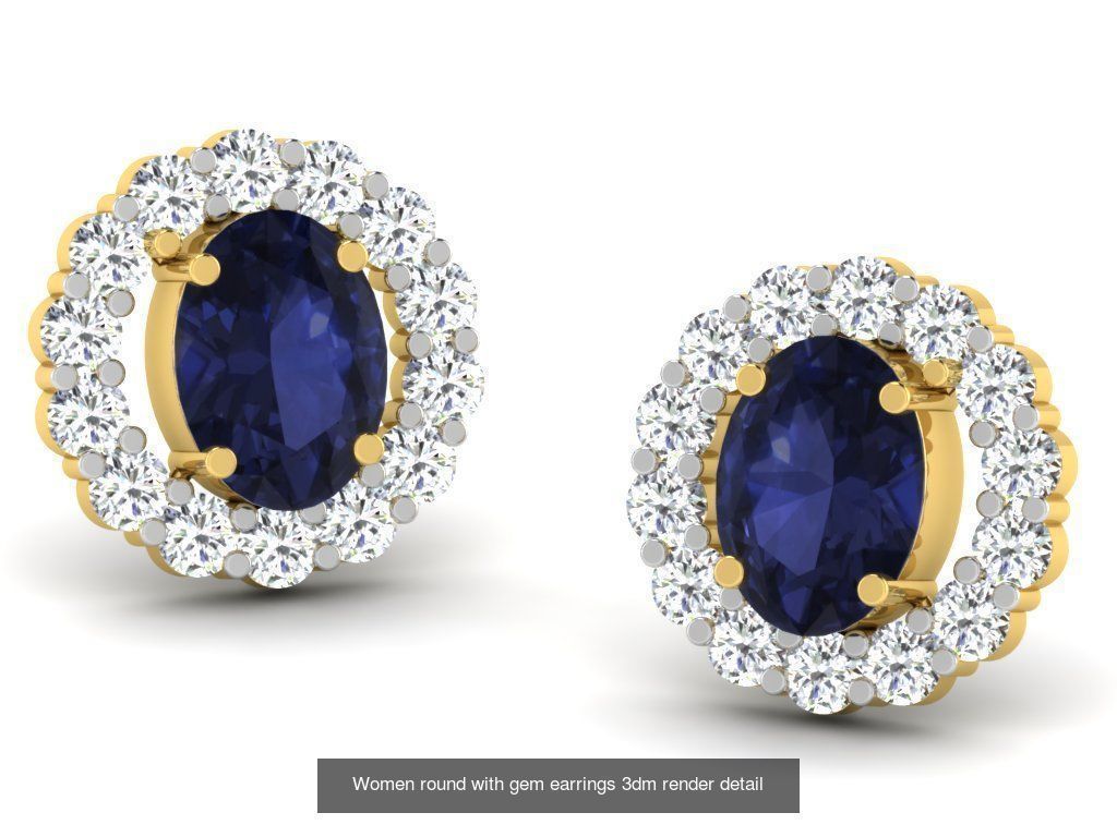 22 Studs Earrings 3dm renders details  3D Model Collection_28