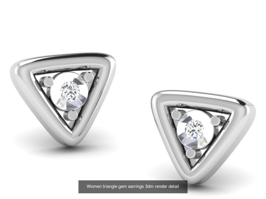 22 Studs Earrings 3dm renders details  3D Model Collection_26