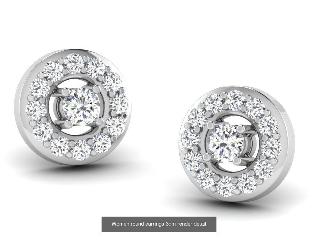 22 Studs Earrings 3dm renders details  3D Model Collection_16