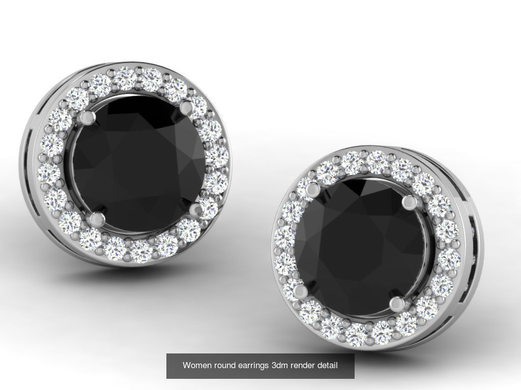 22 Studs Earrings 3dm renders details  3D Model Collection_12