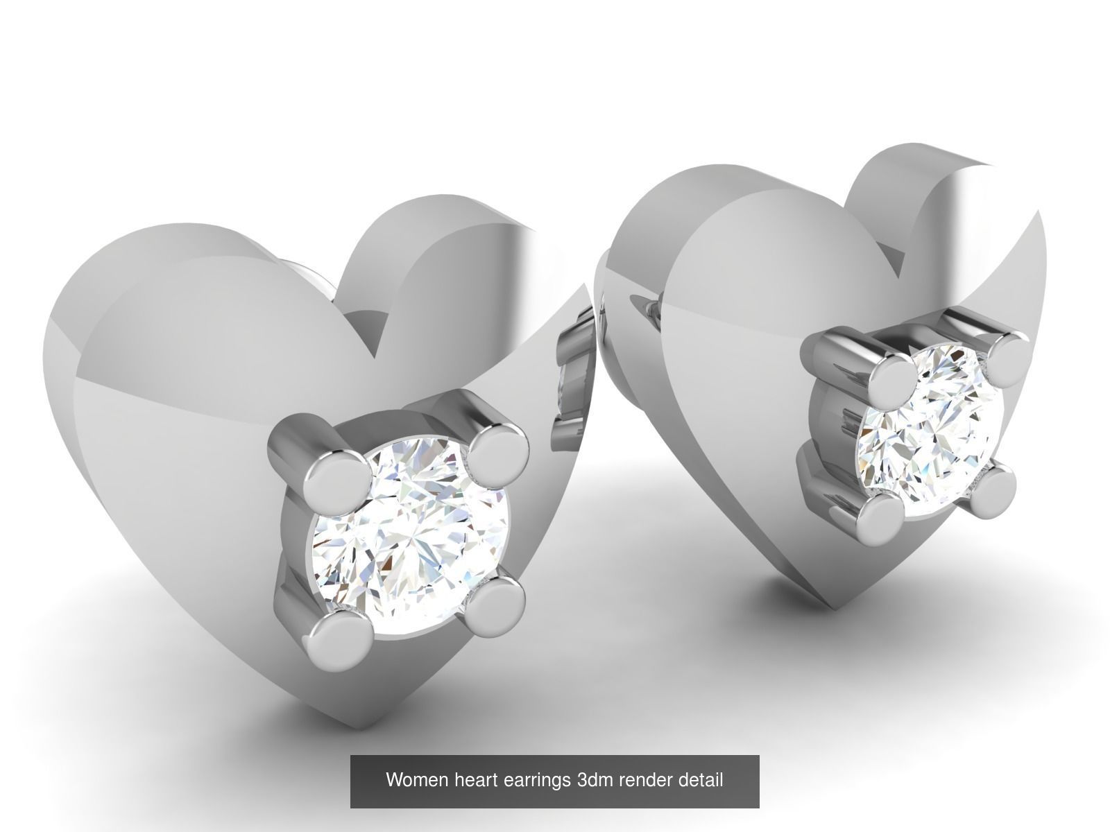 22 Studs Earrings 3dm renders details  3D Model Collection_24