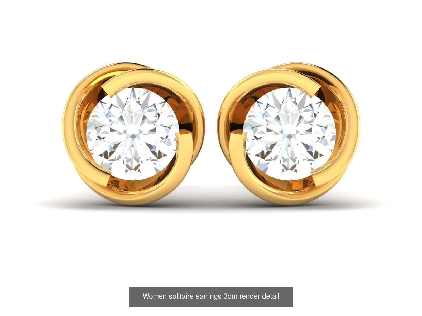 22 Studs Earrings 3dm renders details  3D Model Collection_4