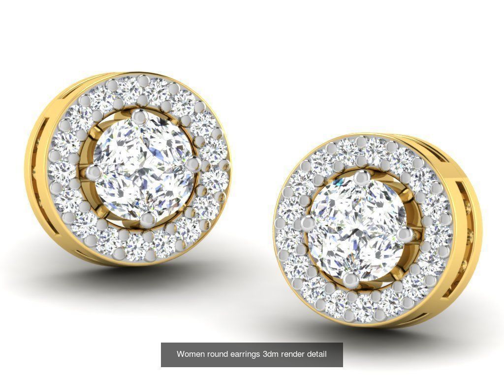 22 Studs Earrings 3dm renders details  3D Model Collection_18