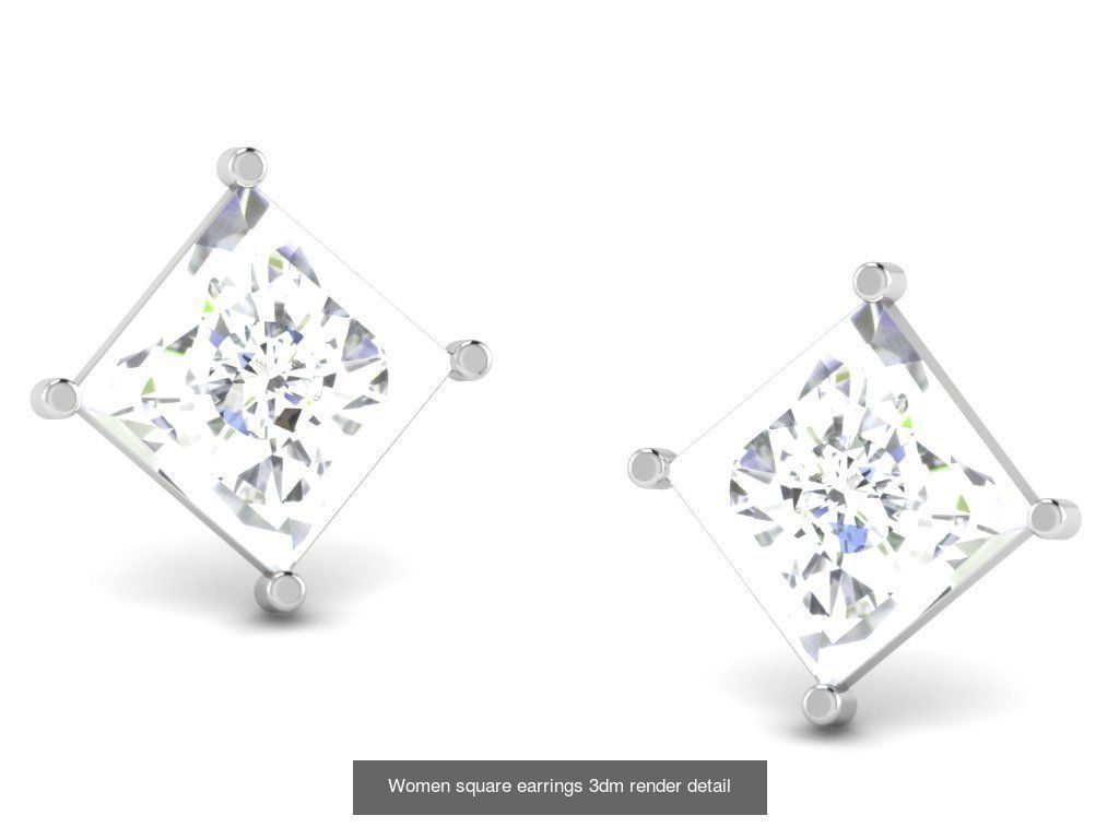 22 Studs Earrings 3dm renders details  3D Model Collection_23