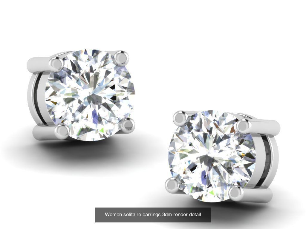 22 Studs Earrings 3dm renders details  3D Model Collection_15