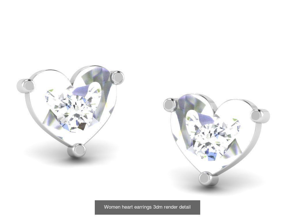 22 Studs Earrings 3dm renders details  3D Model Collection_19