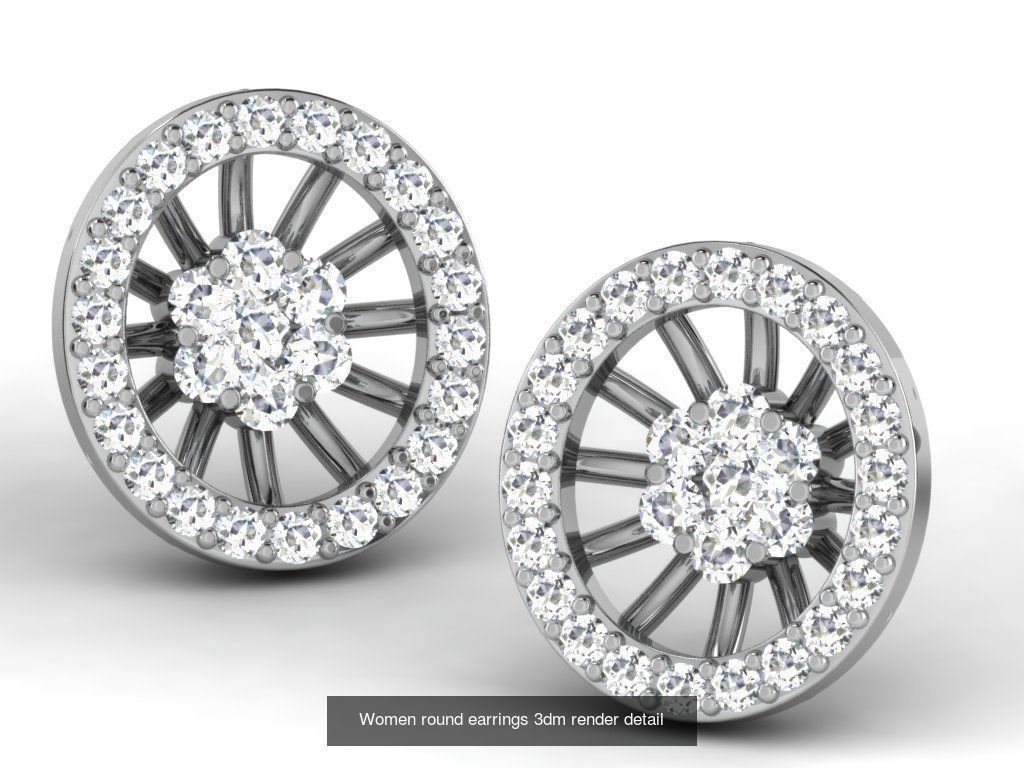 22 Studs Earrings 3dm renders details  3D Model Collection_7