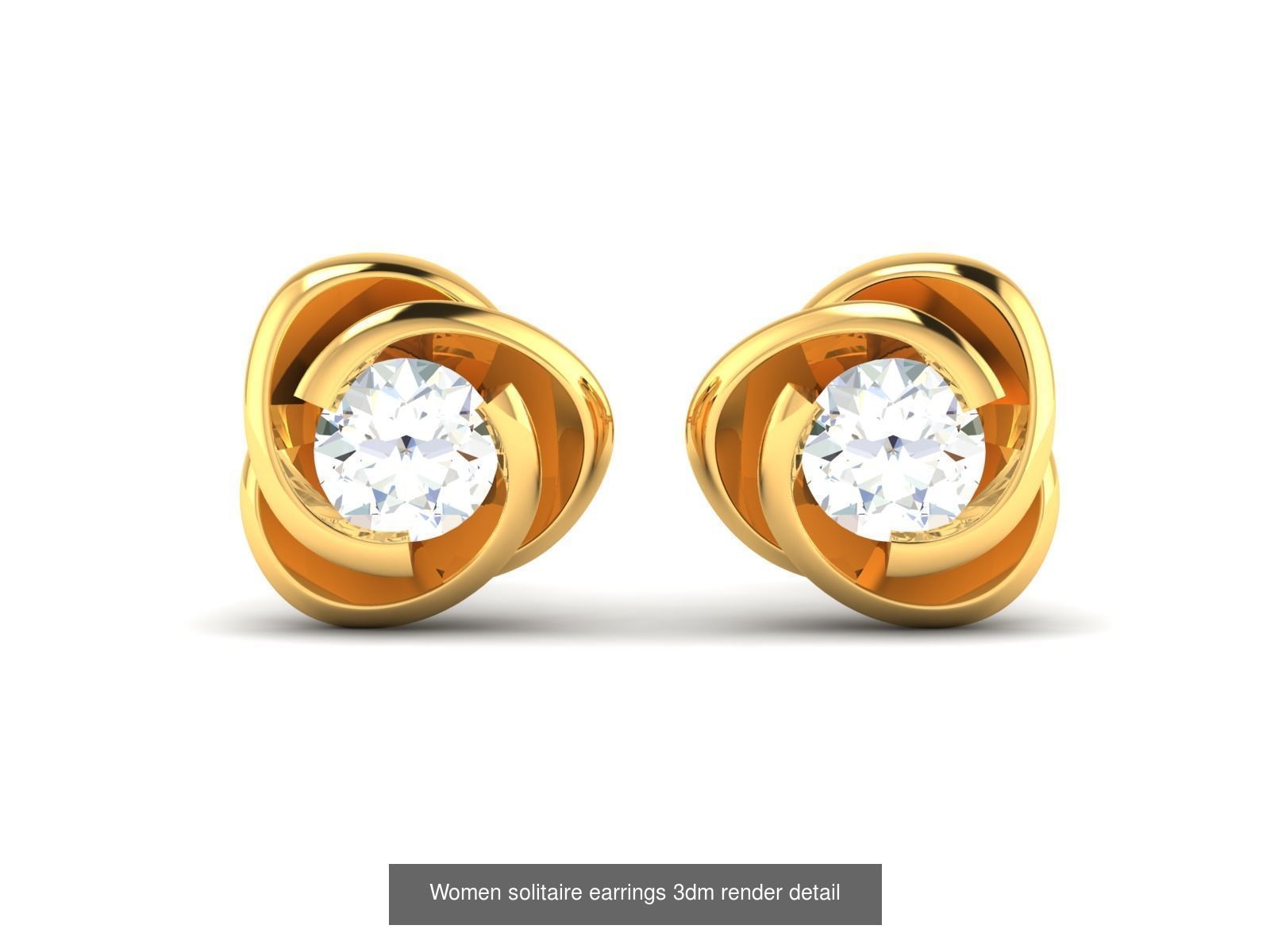 22 Studs Earrings 3dm renders details  3D Model Collection_2