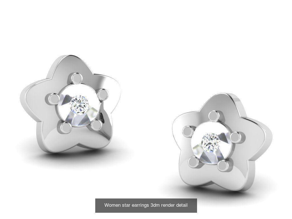 22 Studs Earrings 3dm renders details  3D Model Collection_25