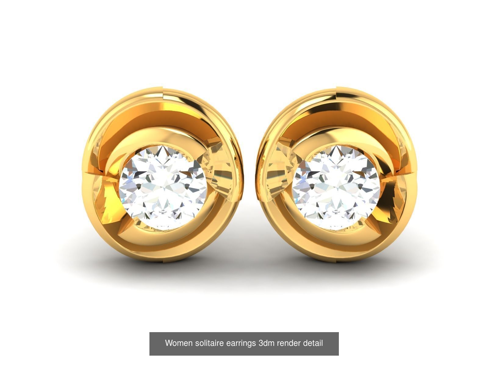 22 Studs Earrings 3dm renders details  3D Model Collection_3