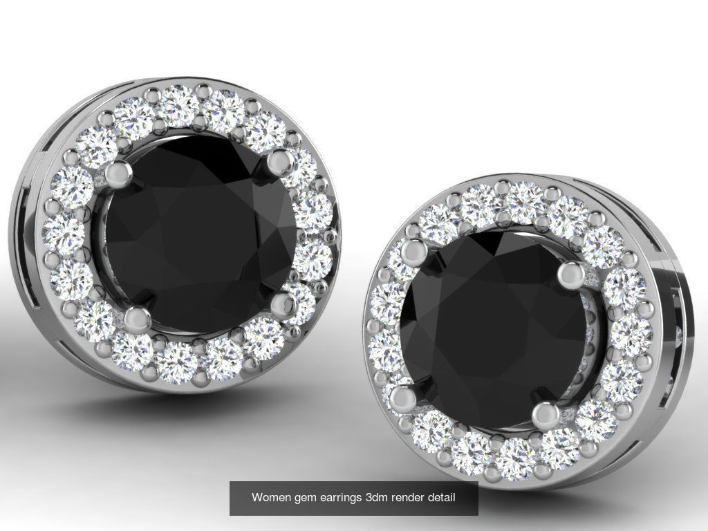 22 Studs Earrings 3dm renders details  3D Model Collection_13