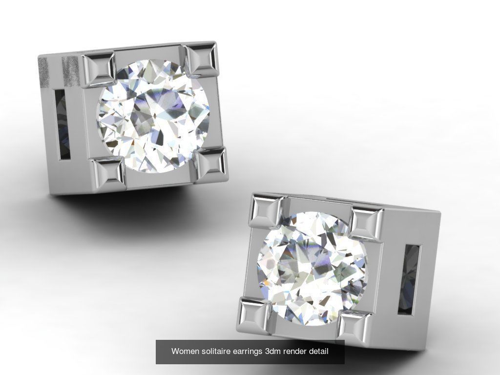 22 Studs Earrings 3dm renders details  3D Model Collection_5