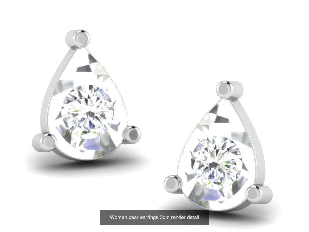 22 Studs Earrings 3dm renders details  3D Model Collection_21