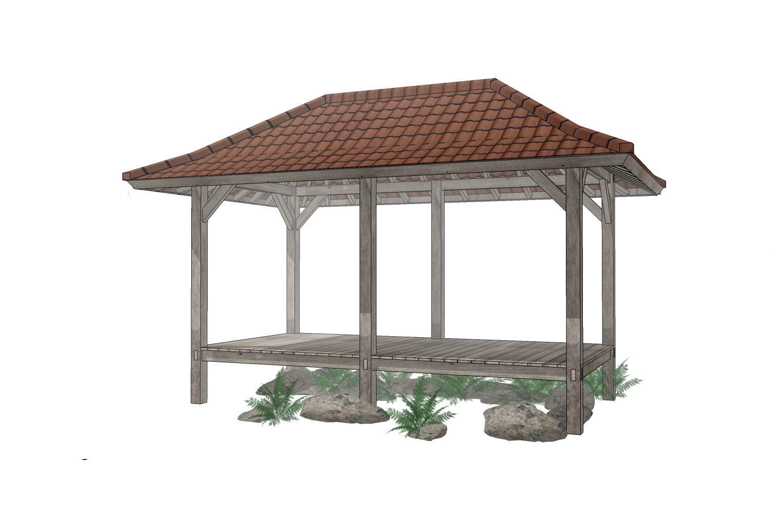 Bali Gazebo 3D model_2