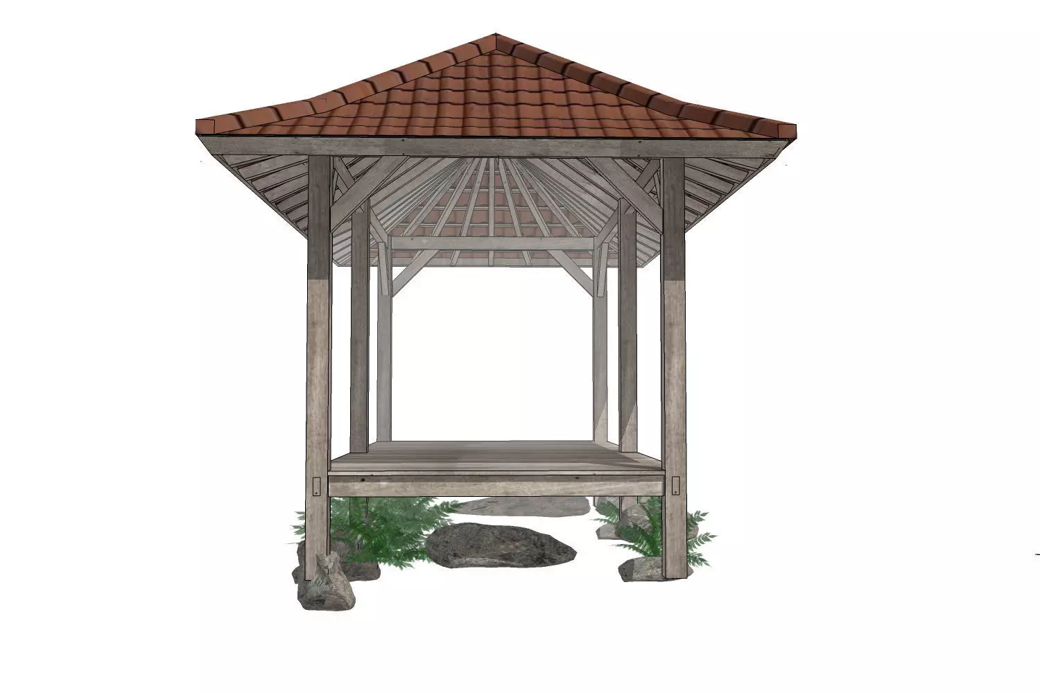 Bali Gazebo 3D model_0