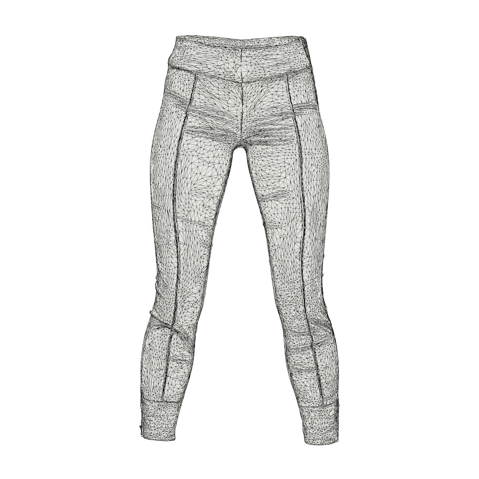 Frontal Detail Leather Trousers 3D model_8