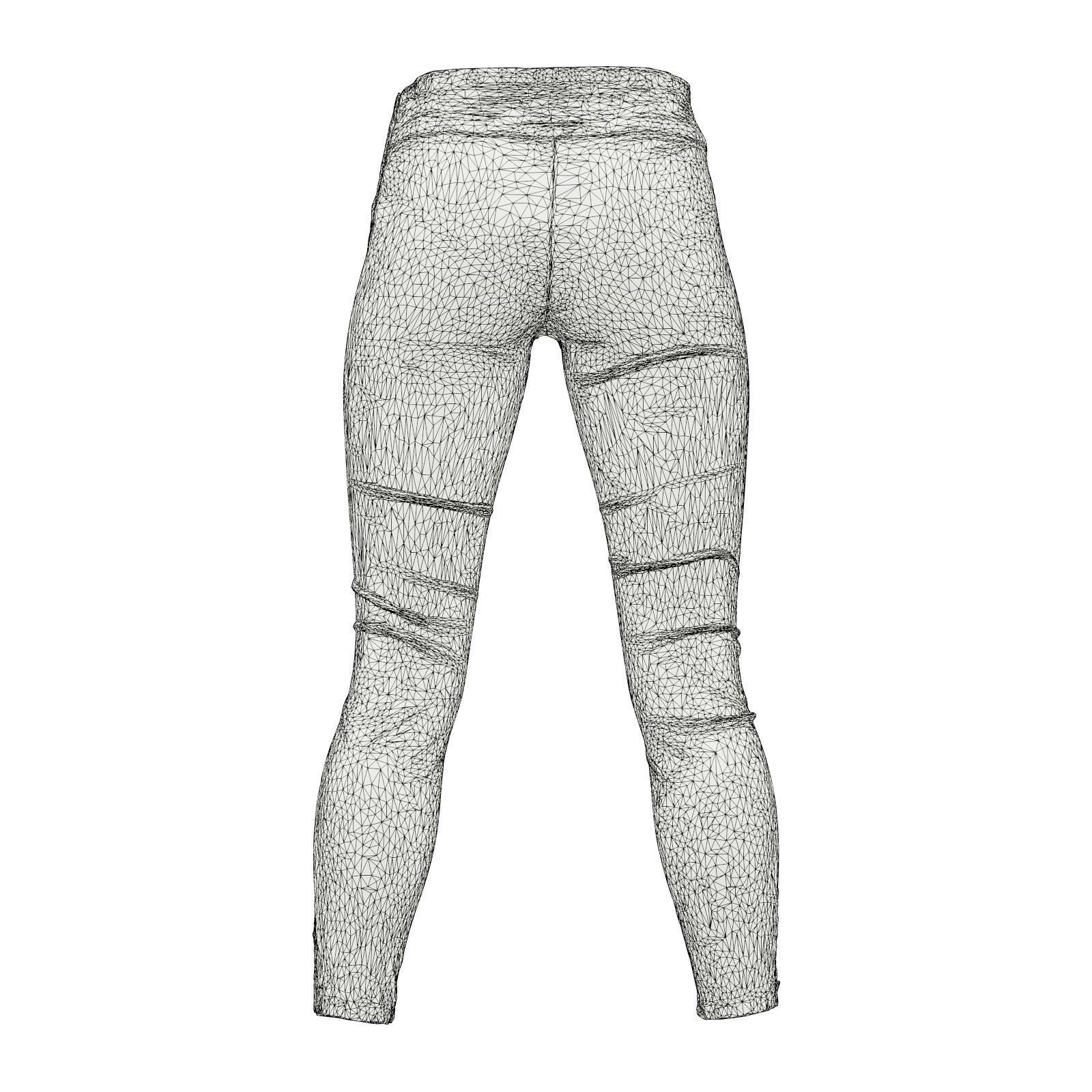 Frontal Detail Leather Trousers 3D model_9