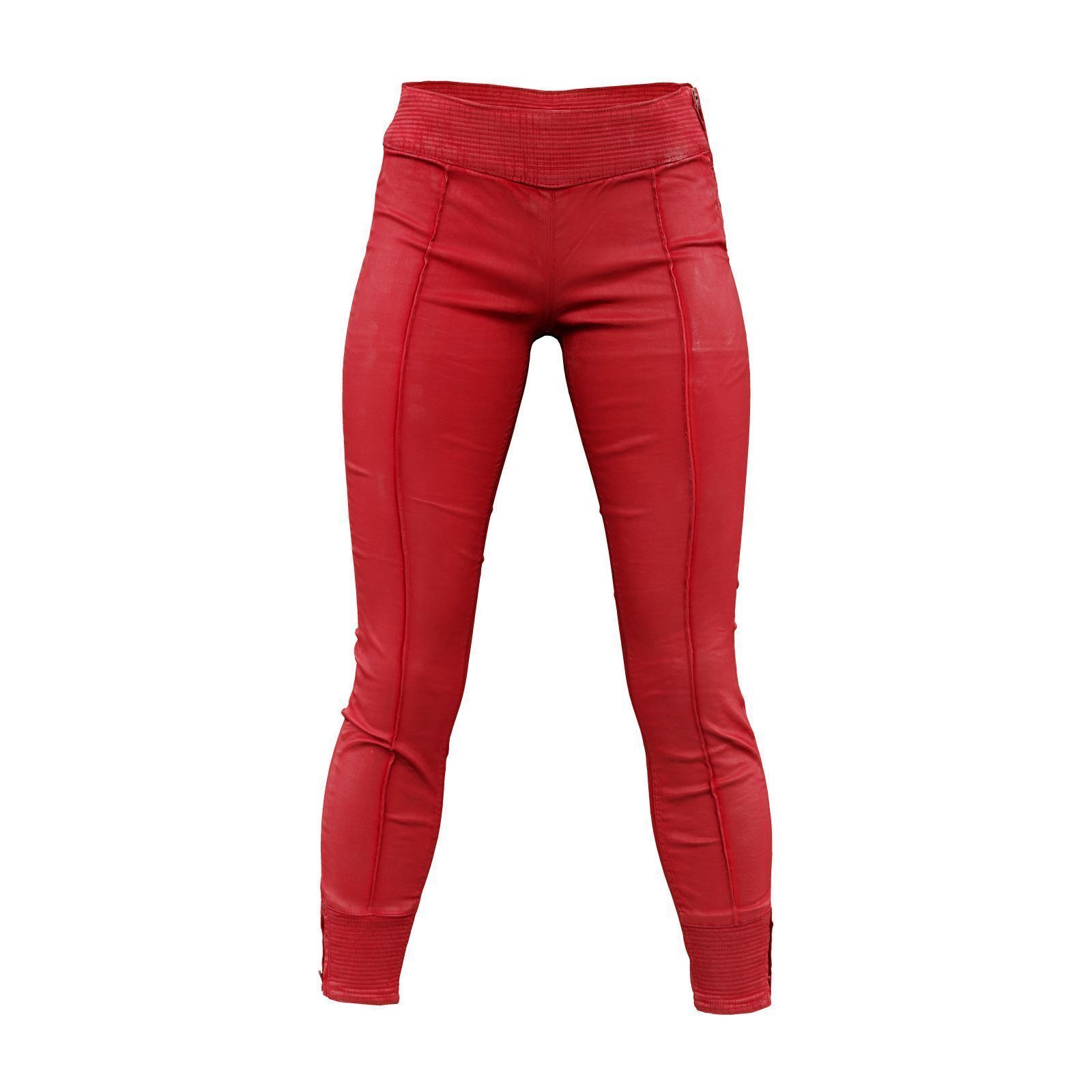 Frontal Detail Leather Trousers 3D model_2