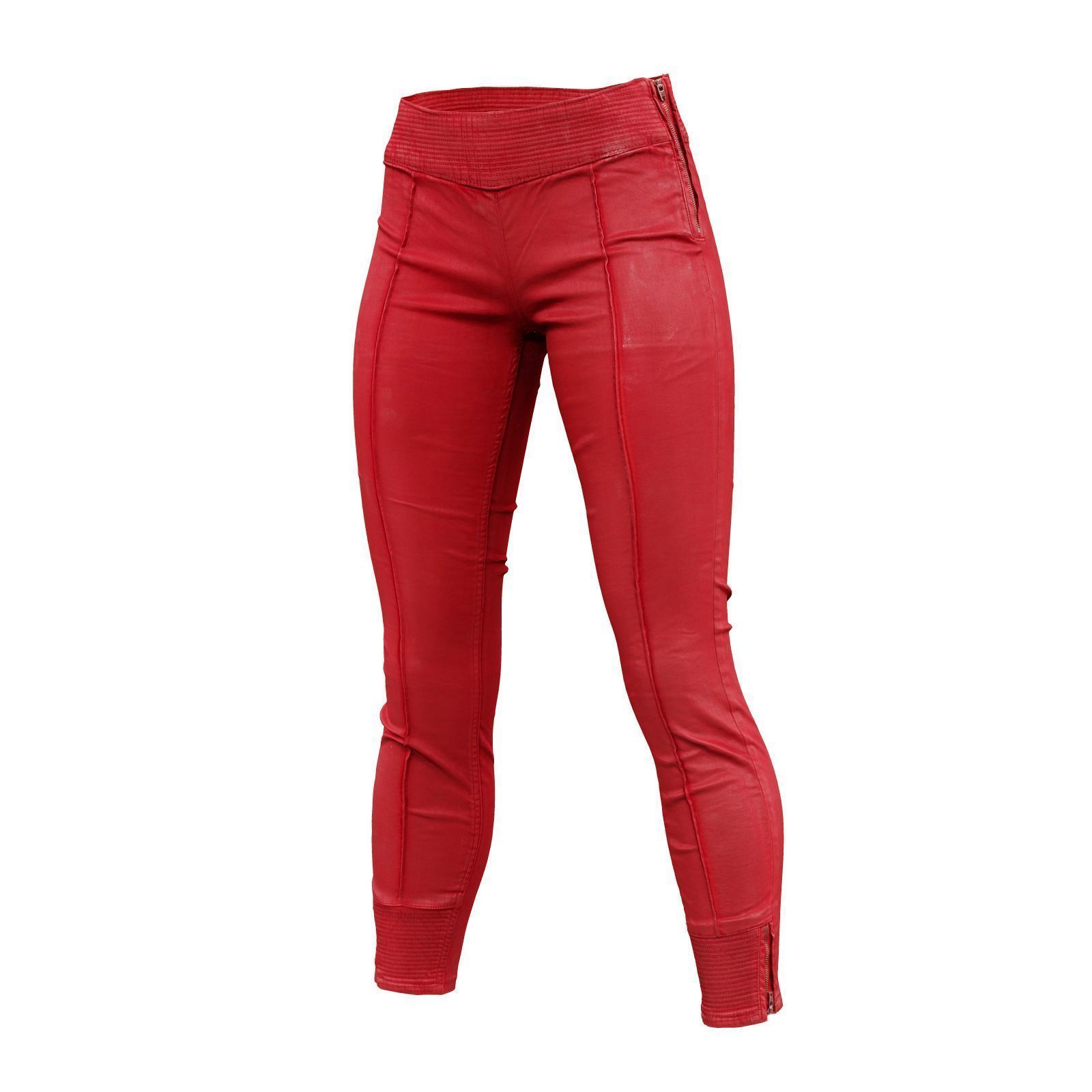 Frontal Detail Leather Trousers 3D model_4