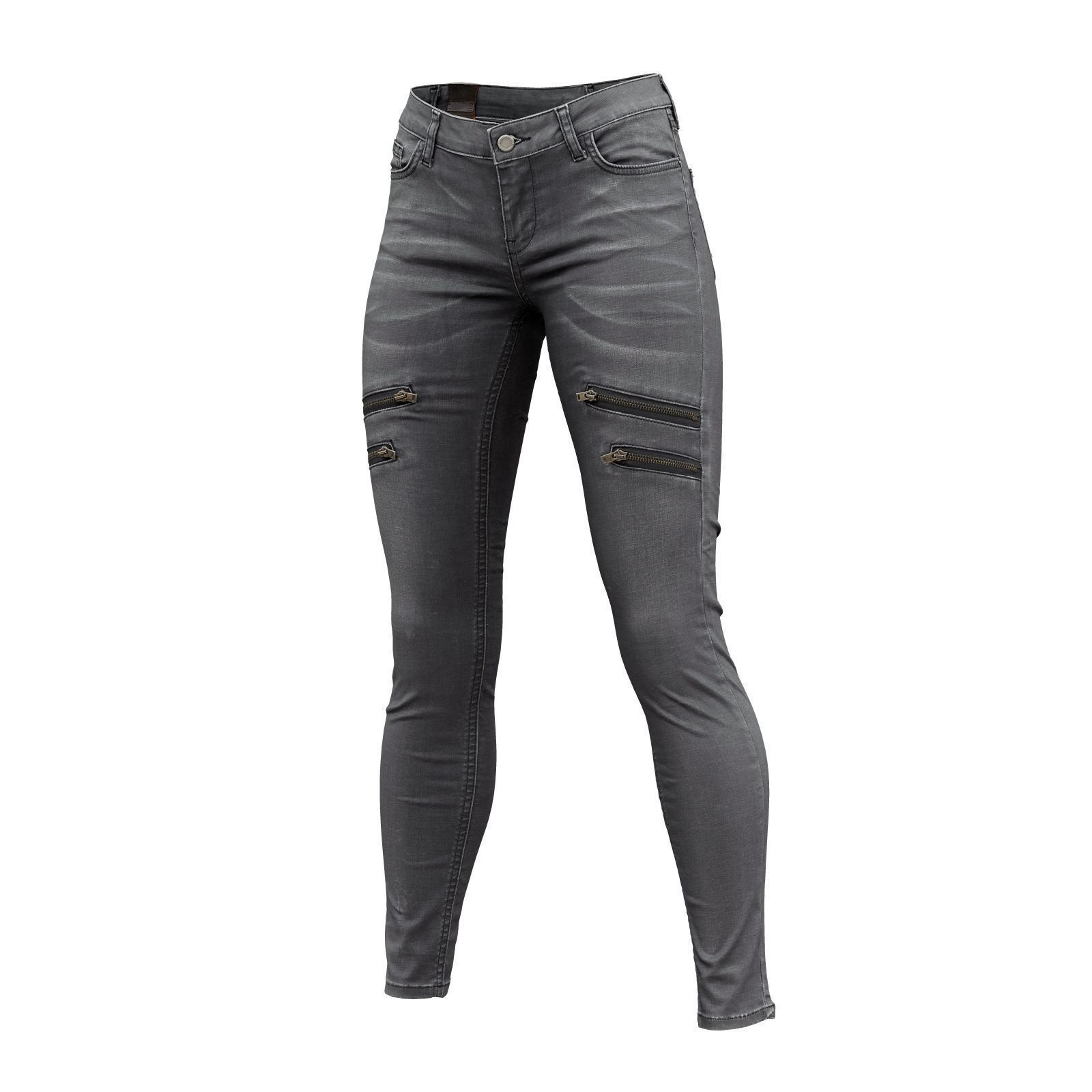 Front Zippers Jeans Trousers 3D model_4