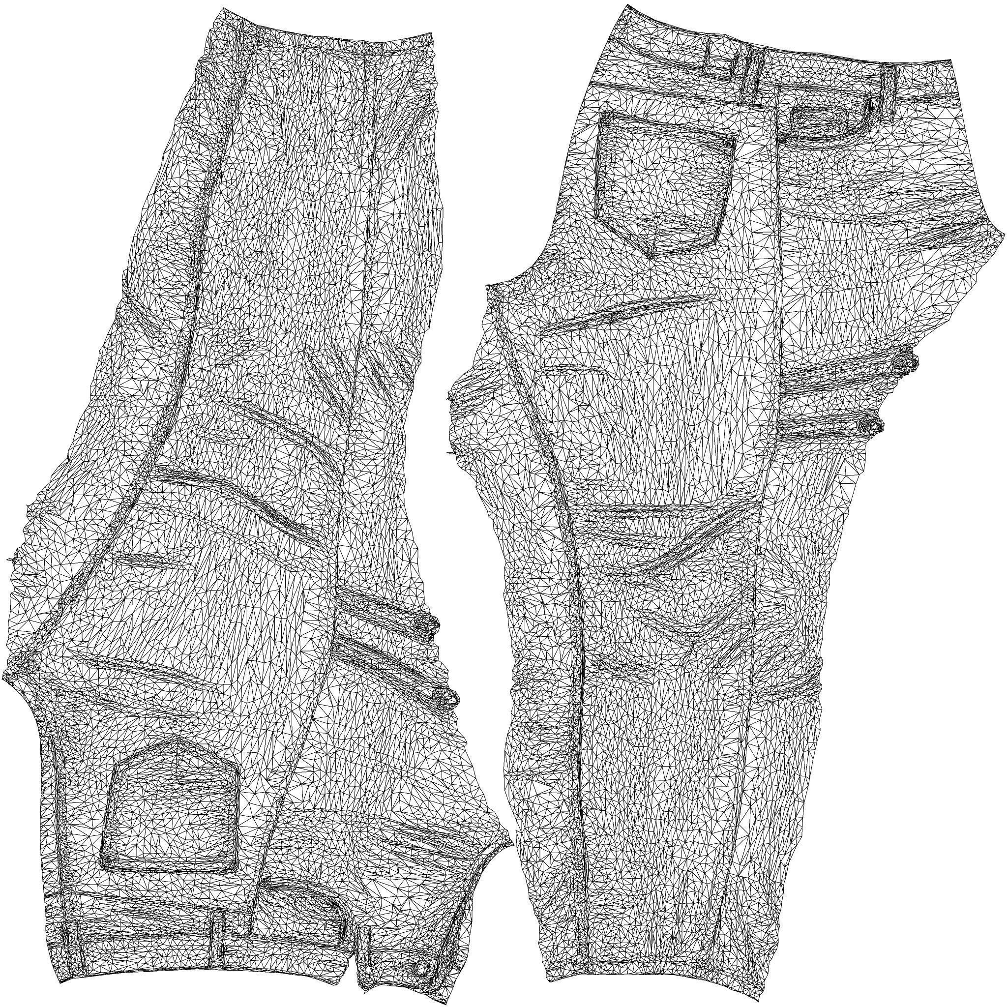 Front Zippers Jeans Trousers 3D model_10