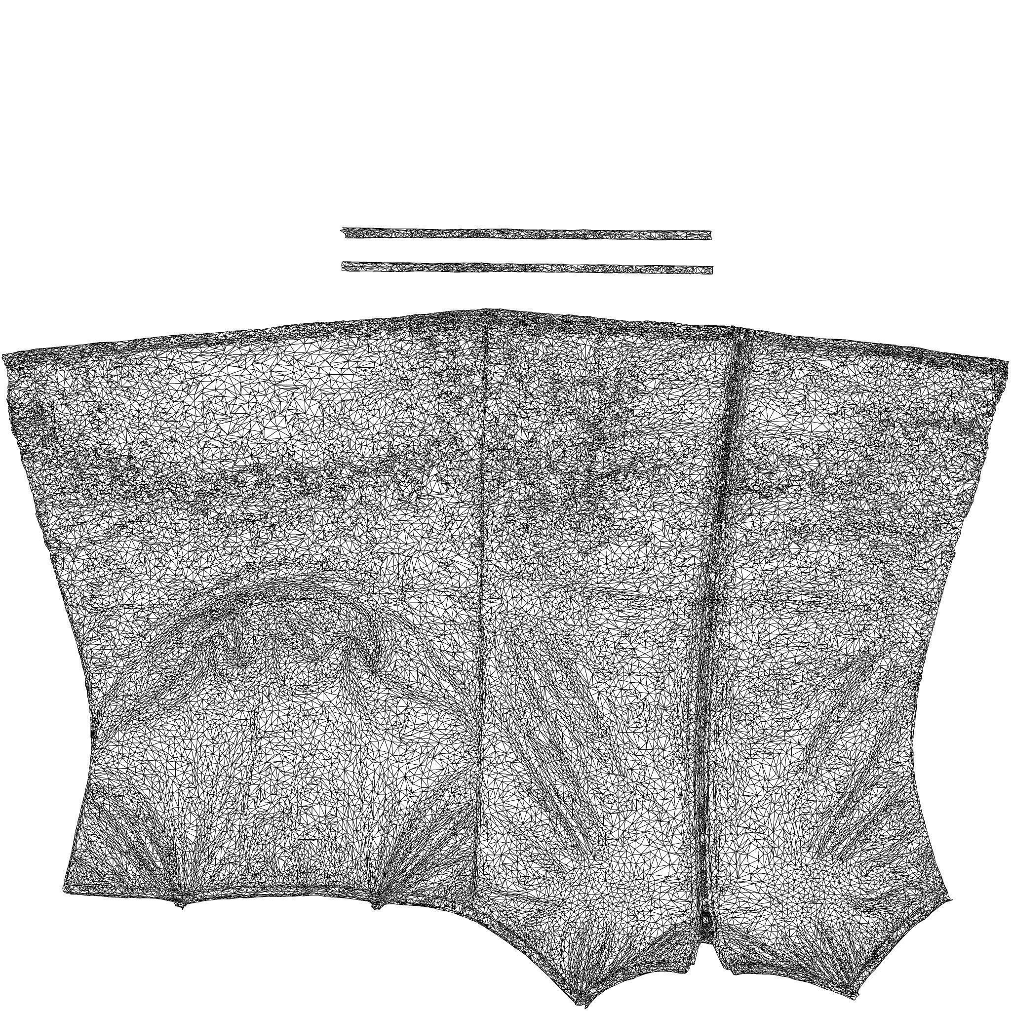 Front Zipper Metallic Dress 3D model_8