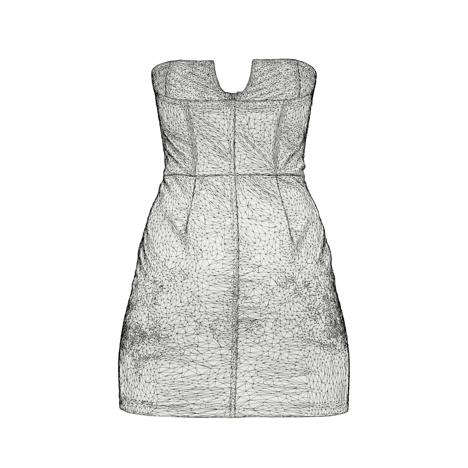 Front Padded Vinyl Dress 3D model_7
