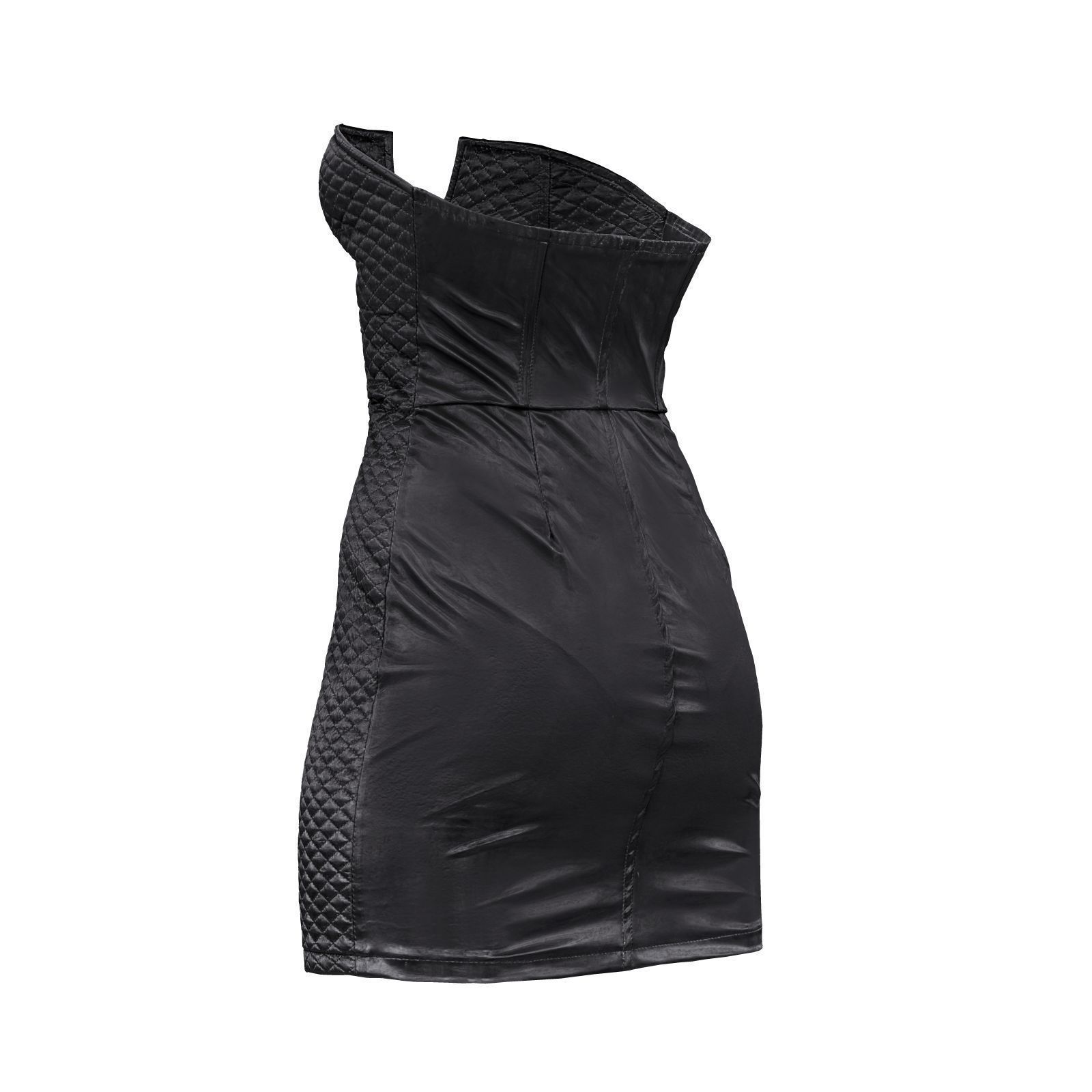 Front Padded Vinyl Dress 3D model_3
