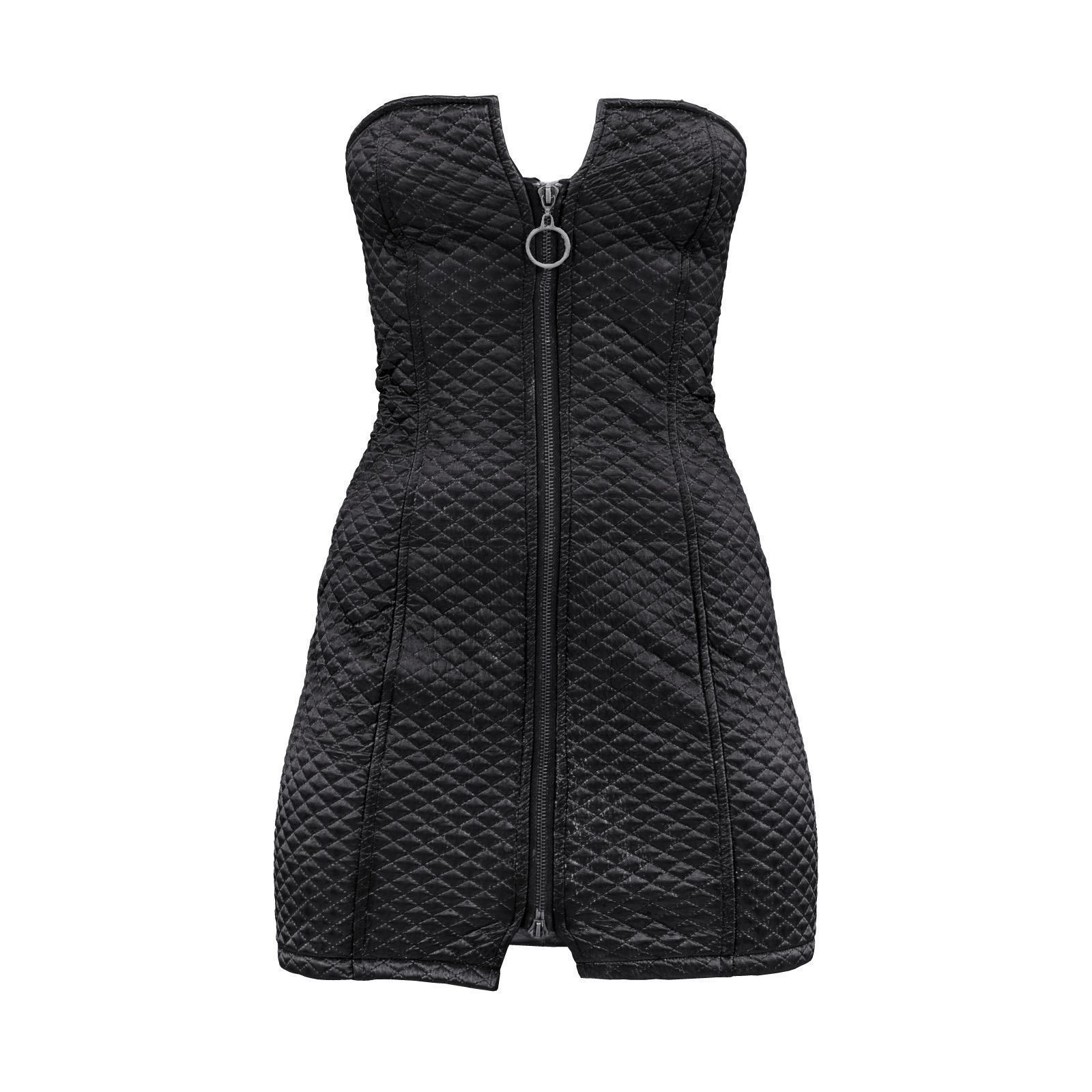 Front Padded Vinyl Dress 3D model_1