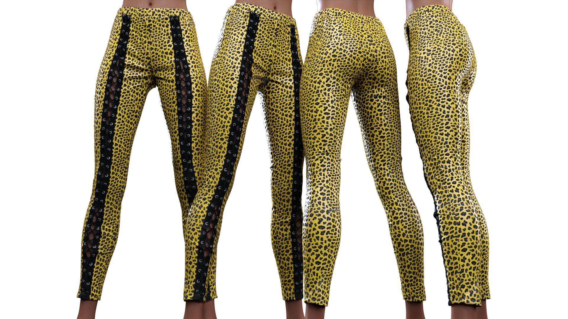 Front Laced Tiger Trousers 3D model_16