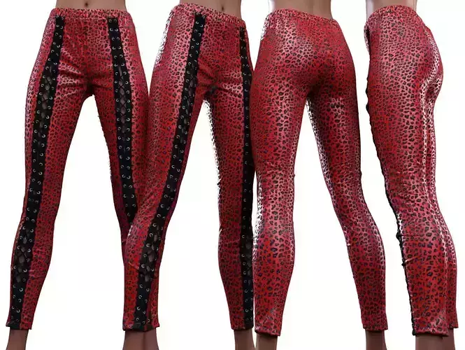 Front Laced Tiger Trousers 3D model