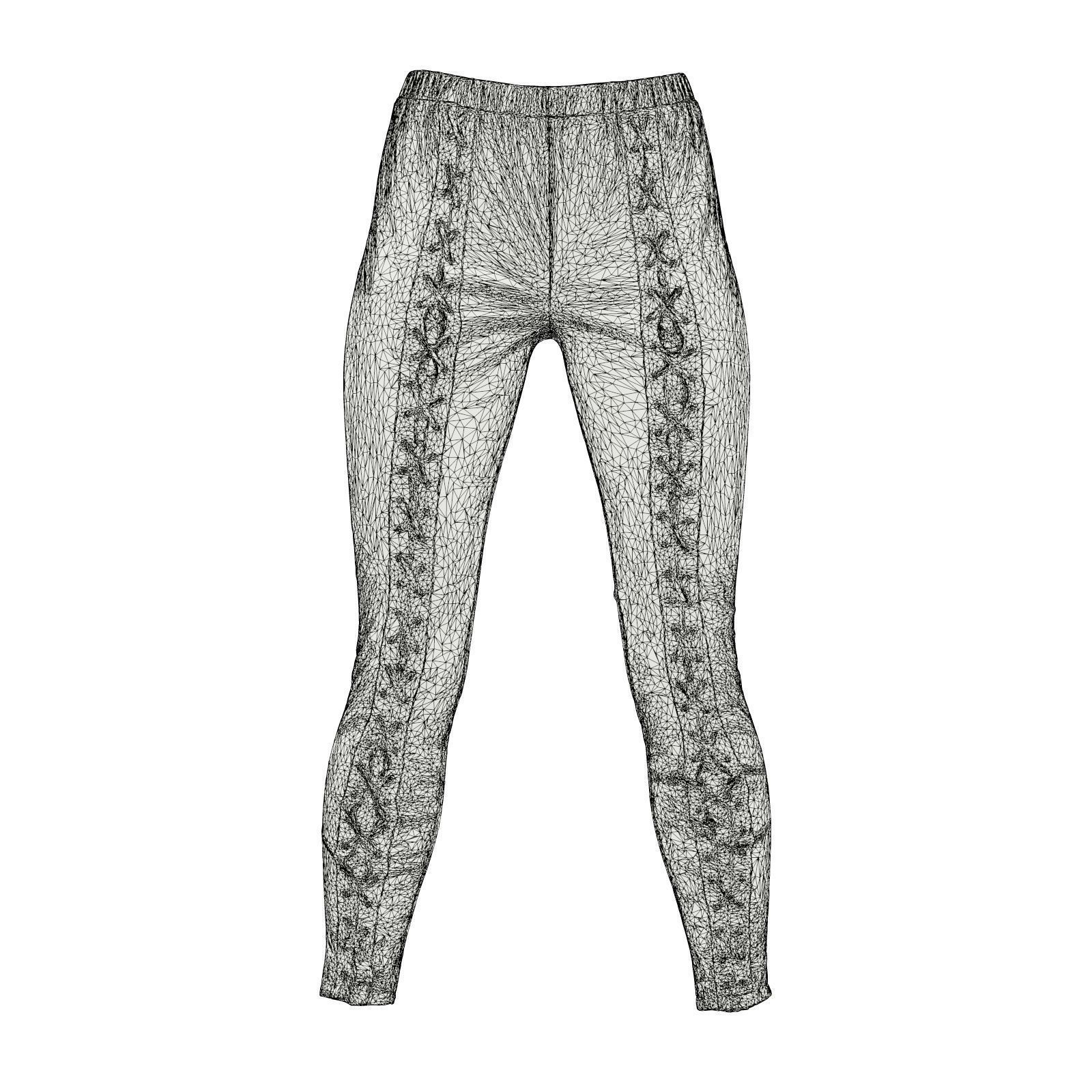 Front Laced Tiger Trousers 3D model_8