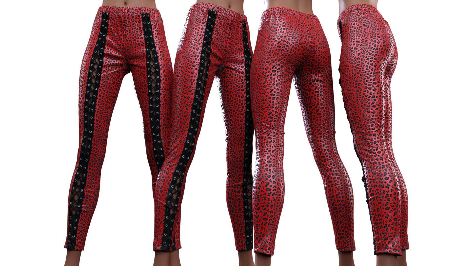 Front Laced Tiger Trousers 3D model_14