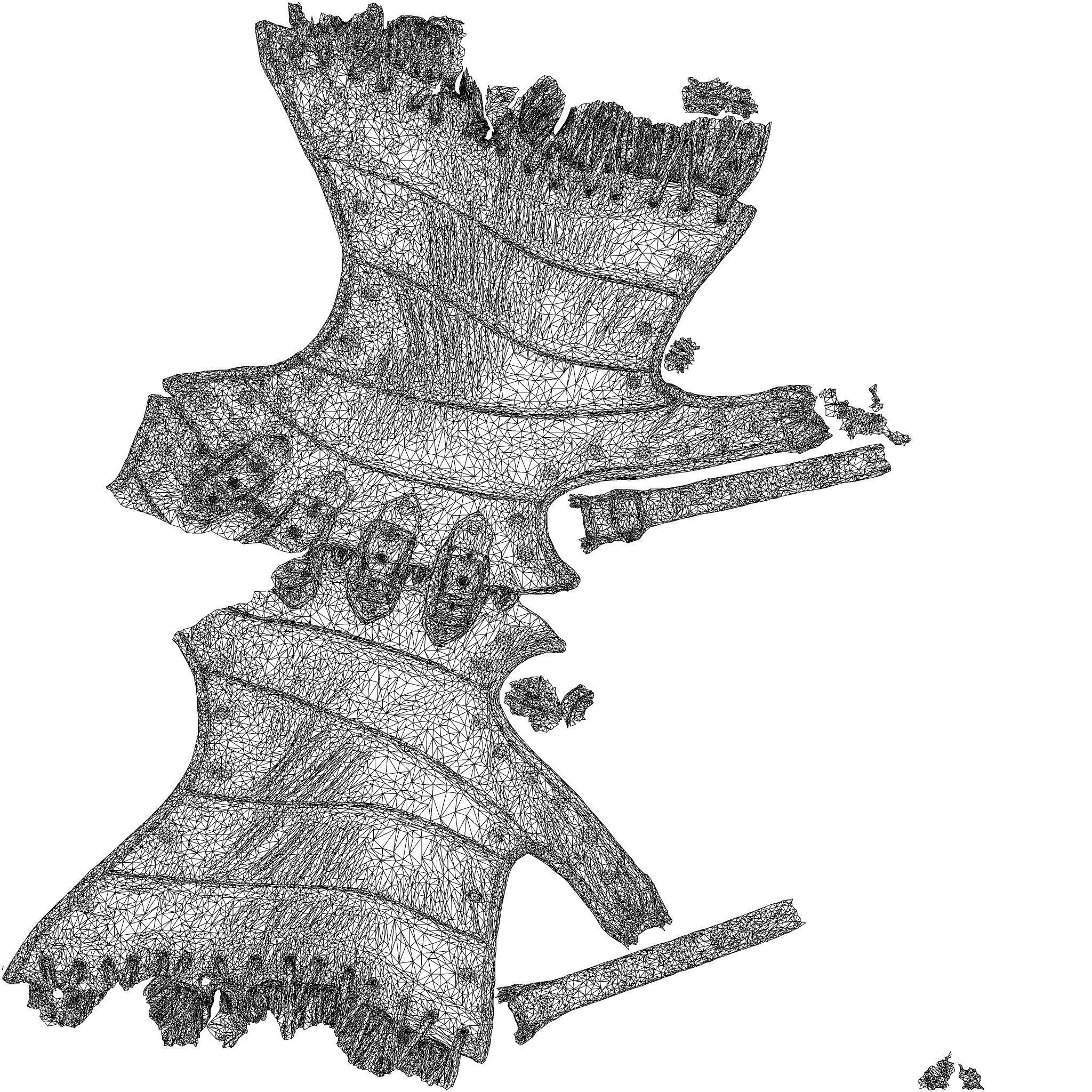 Front Buckles Corset 3D model_8