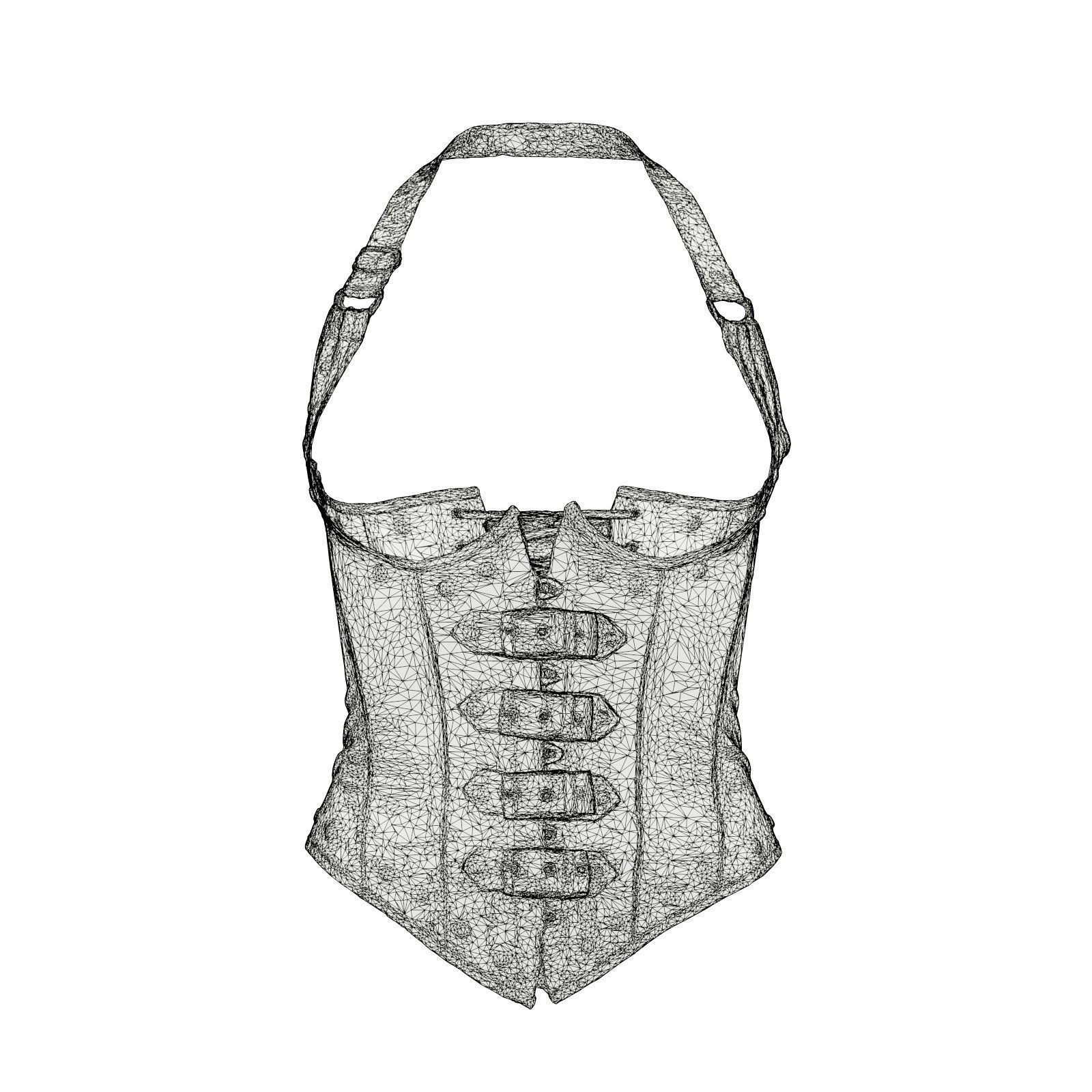 Front Buckles Corset 3D model_6
