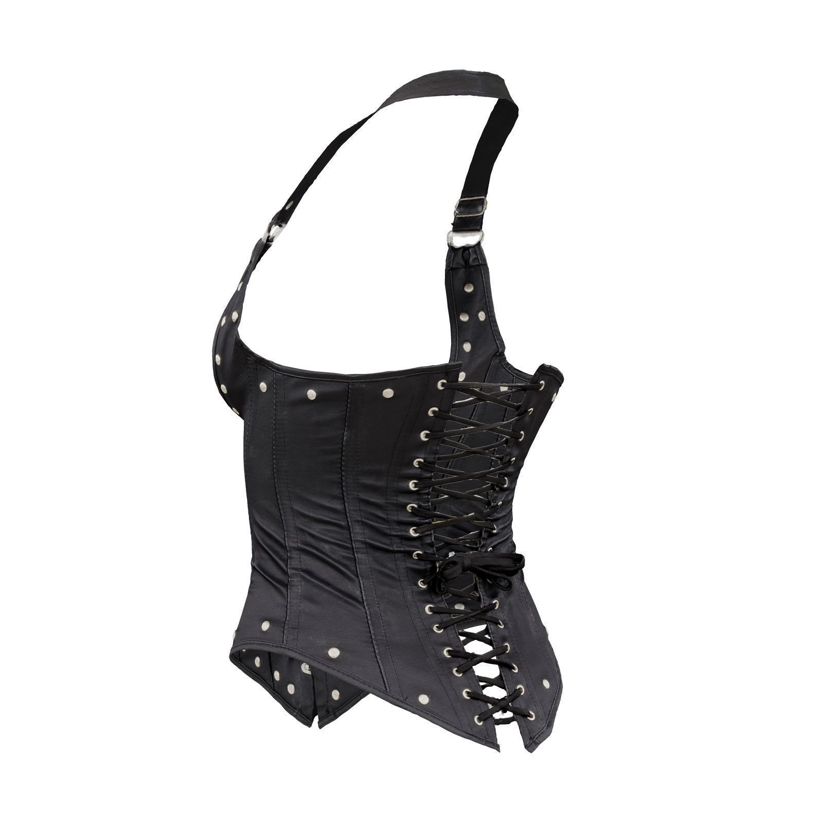 Front Buckles Corset 3D model_3