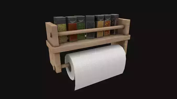 Paper Towel Rack with Spices