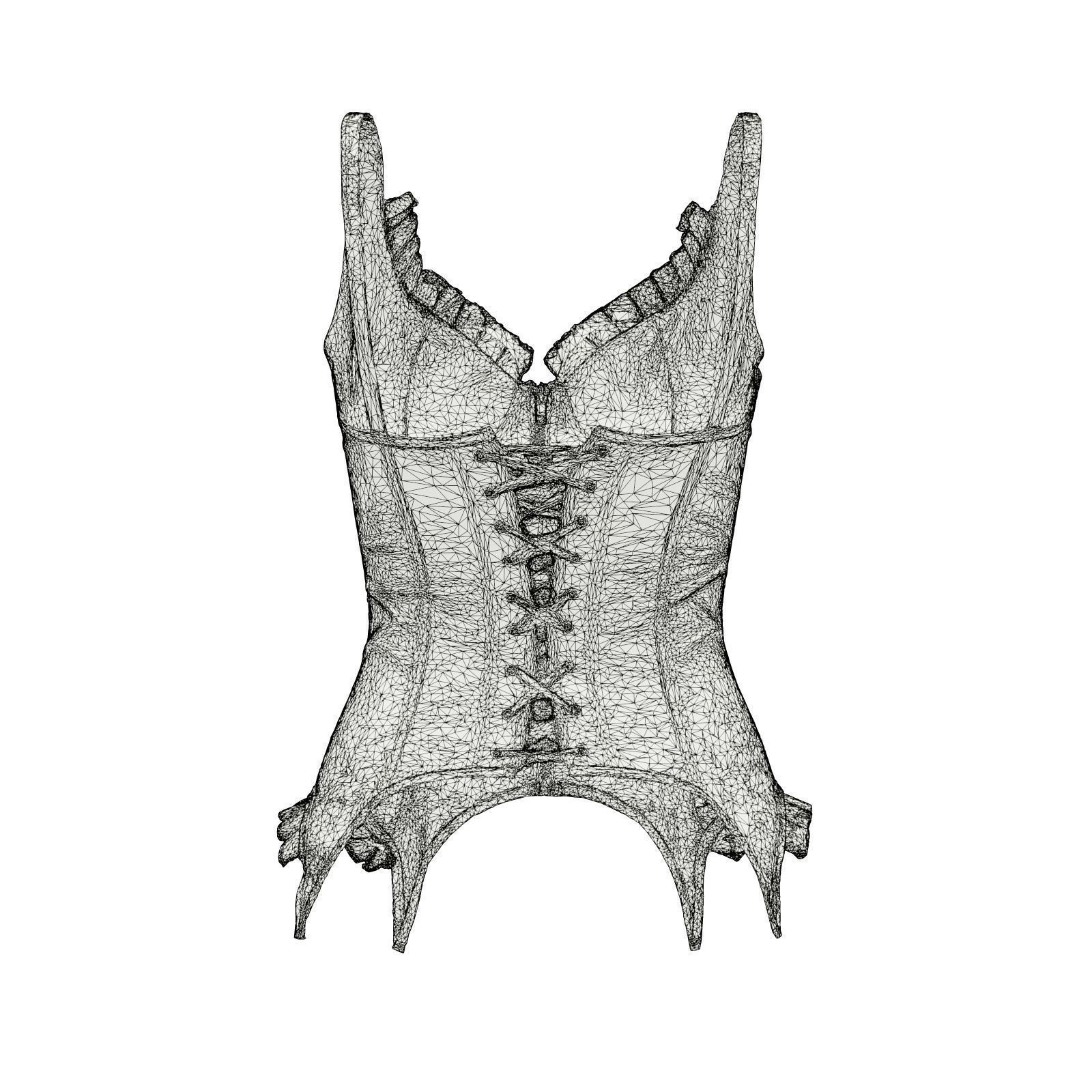 Fringe Corset 3D model_7